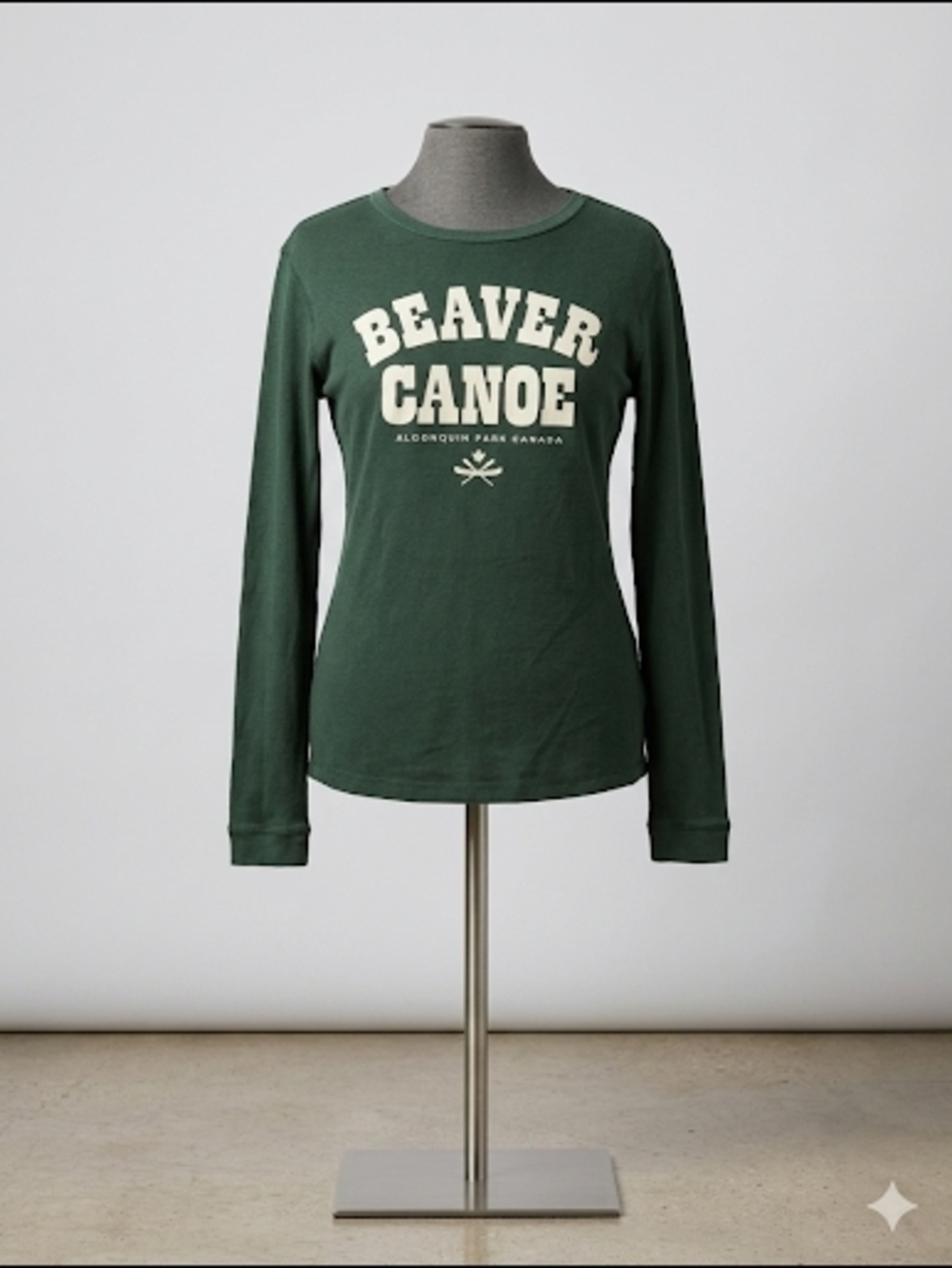 Roots Beaver Canoe Green Long Sleeve Graphic Tee - Picture 4 of 9